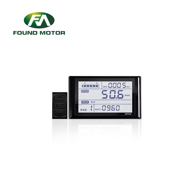 FOUNDMOTOR Electric Bike LCD Display SW900 Dashboard Control Panel Speed Mileage Voltage Display for Electric Mountain Bike Scooter E-bike