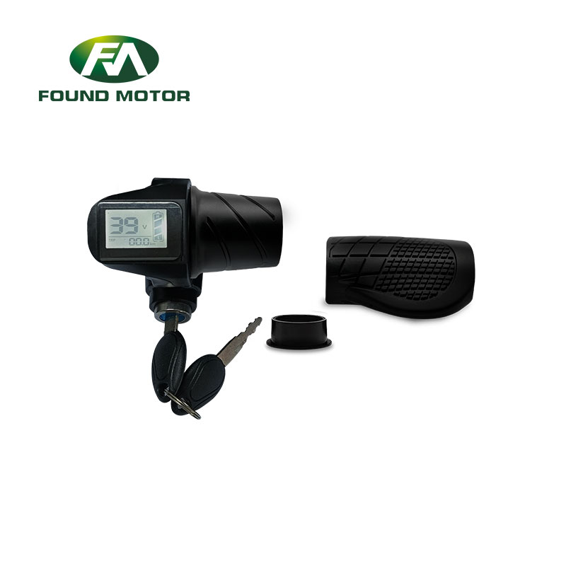 24V/36V/48V Twist Accelerator with LCD Screen & Key Twist Throttle Handle for Electric Scooter Ebike Replacement Part