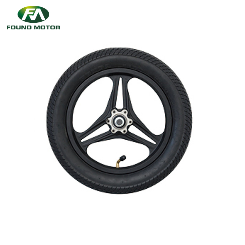 Integrated 12 Inch 3 Spoke Light Weight Magnesium Alloy Bicycle Wheel for Folding Vehicle Ebike